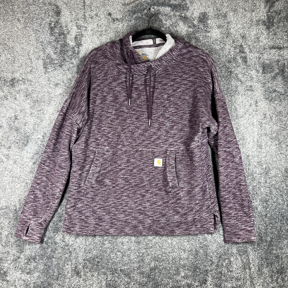 Carhartt Hoodie Womens M(8/10) Purple Relaxed Fit Pullover Fleece C2605-0138